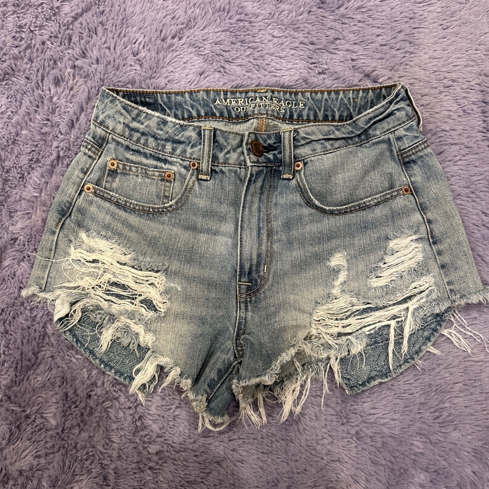Y2K  American Eagle Hi-Rise Festival Distressed‎  Cut Off Shorts Size 6 2015